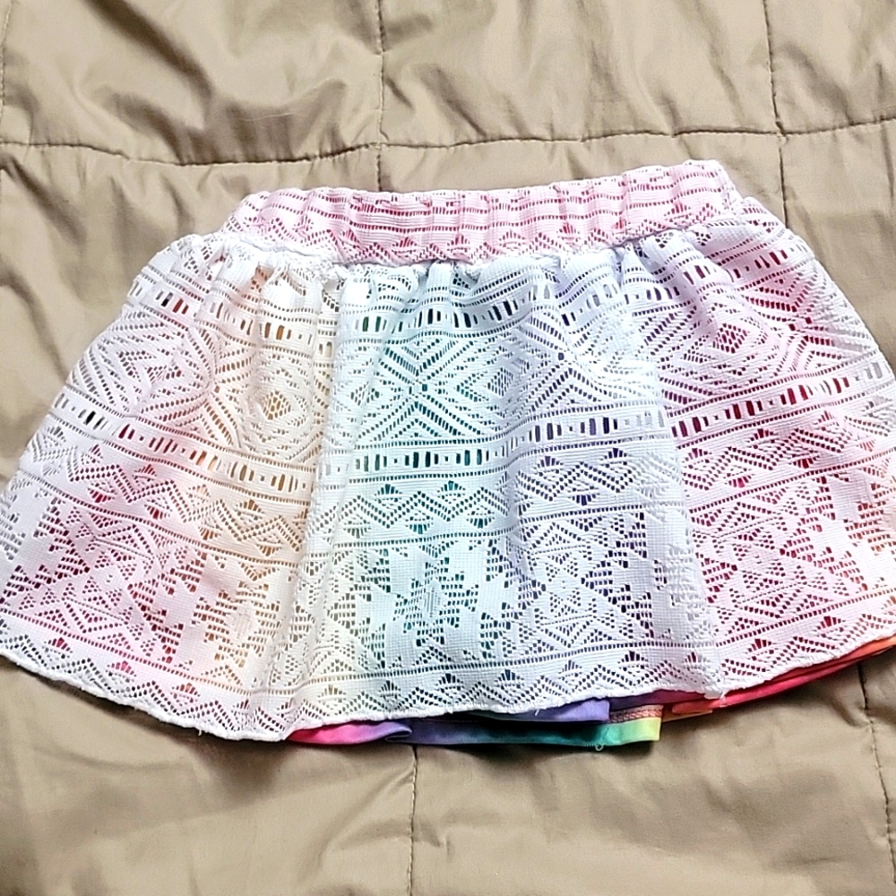 Healthtex White Over Rainbow Girl Skort/Skirt